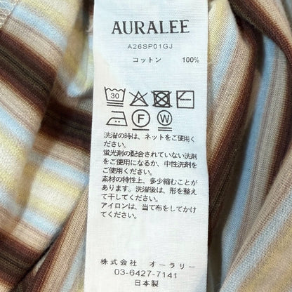 AURALEE 26SS Gradient Stripe Jersey Long Sleeve T-Shirt Brown Size 3