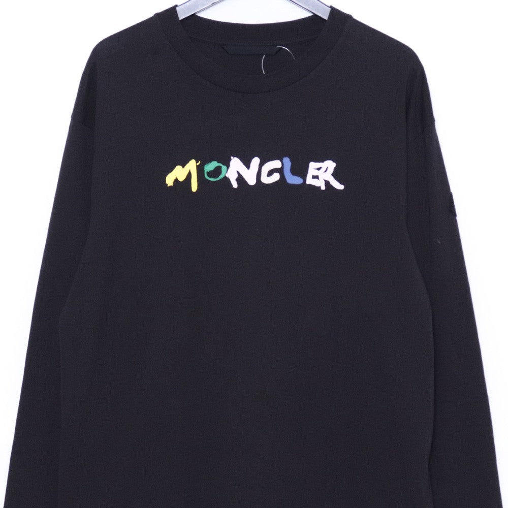 MONCLER 24SS Multicolor Logo Crewneck T-Shirt Black Size M