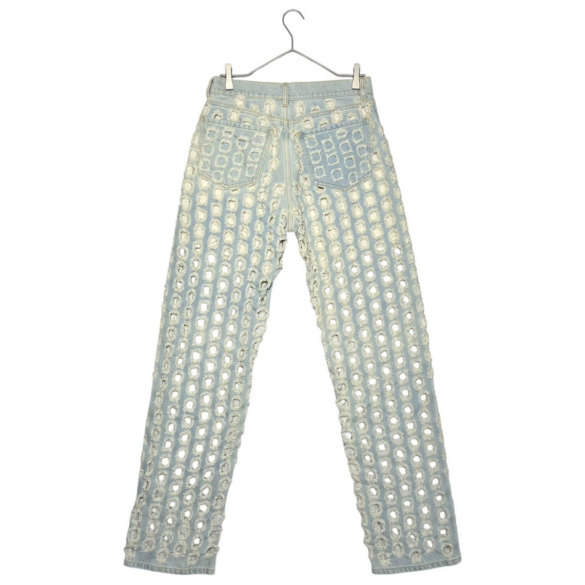 MAISON MARGIELA 2020 Destroyed Denim Light Blue Pants Size 38