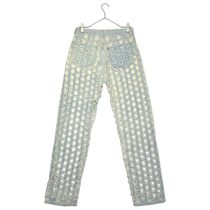 MAISON MARGIELA 2020 Destroyed Denim Light Blue Pants Size 38