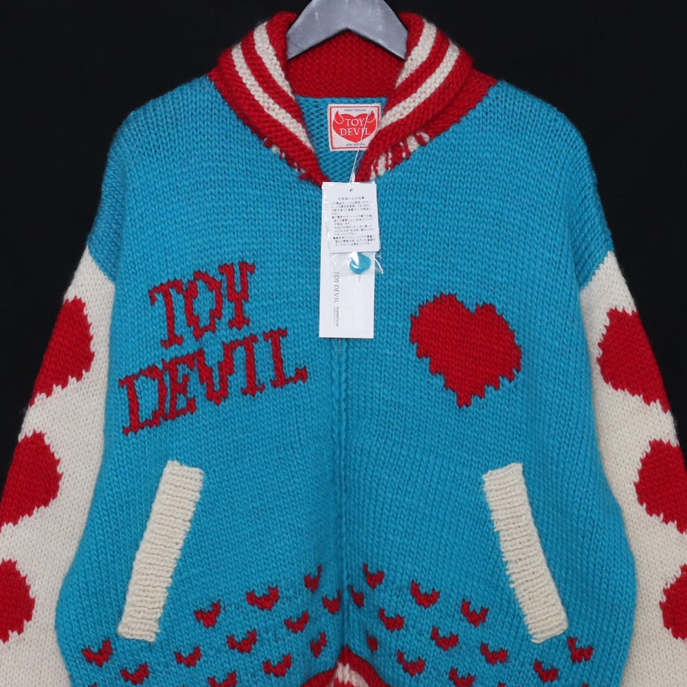 TOY DEVIL 24AW Zip-Up Knit Blouson Blue Size 2