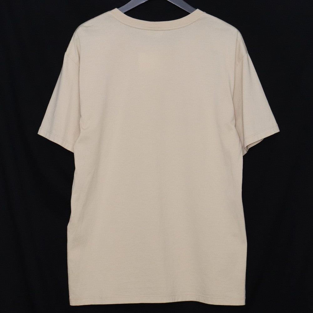 CELINE Hedi Slimane Era Loose Cotton T-Shirt Beige Size XS