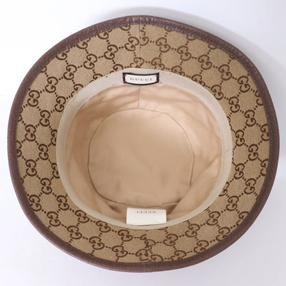 GUCCI GG Canvas Pattern Fedora Bucket Hat Beige Size M