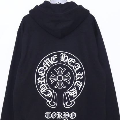 CHROME HEARTS Tokyo Ltd Back Horseshoe Hoodie Black Size M