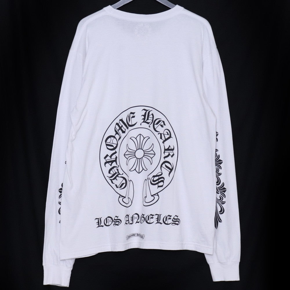 CHROME HEARTS LA Horseshoe Logo Long T-Shirt White Size XL