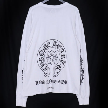 CHROME HEARTS LA Horseshoe Logo Long T-Shirt White Size XL