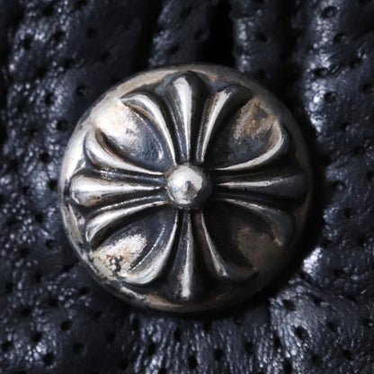 CHROME HEARTS Leather Cross Ball Button-Up Black Size S