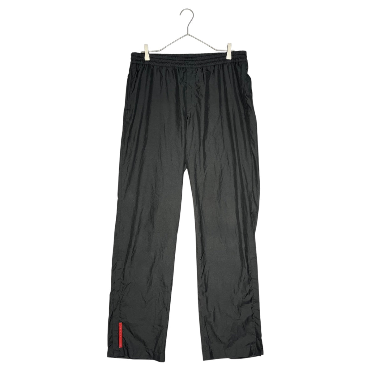 PRADA SPORT 00s Y2K Hem Zip Logo Tech Pants Black Size 48