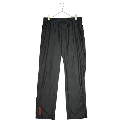 PRADA SPORT 00s Y2K Hem Zip Logo Tech Pants Black Size 48