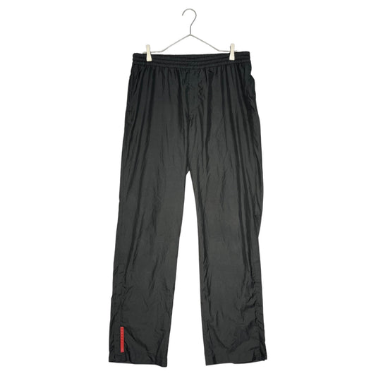 PRADA SPORT 00s Y2K Hem Zip Logo Tech Pants Black Size 48
