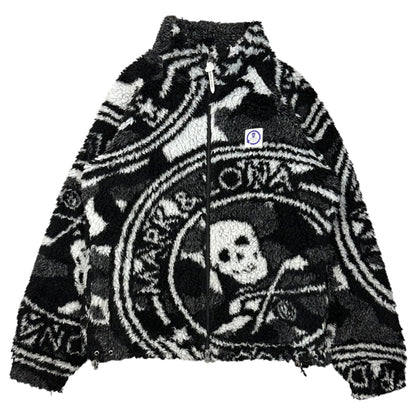 MARK & LONA Massive Marble Boa Fleece Jacket Size 46