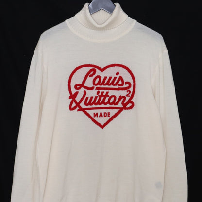 LOUIS VUITTON NIGO 22SS Intarsia Heart Sweater Ivory Size L