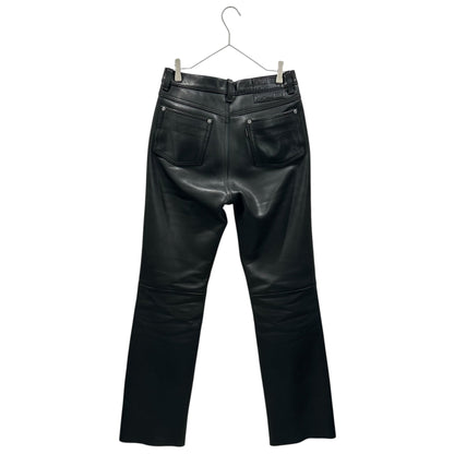 KADOYA Leather Biker Pants Black Size W30