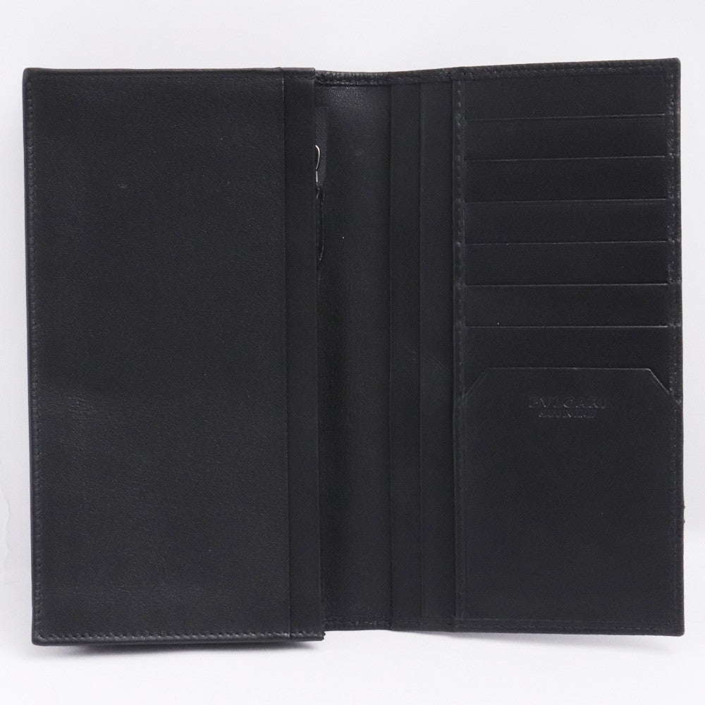 BVLGARI Embossed Octo Long Wallet Black Size F
