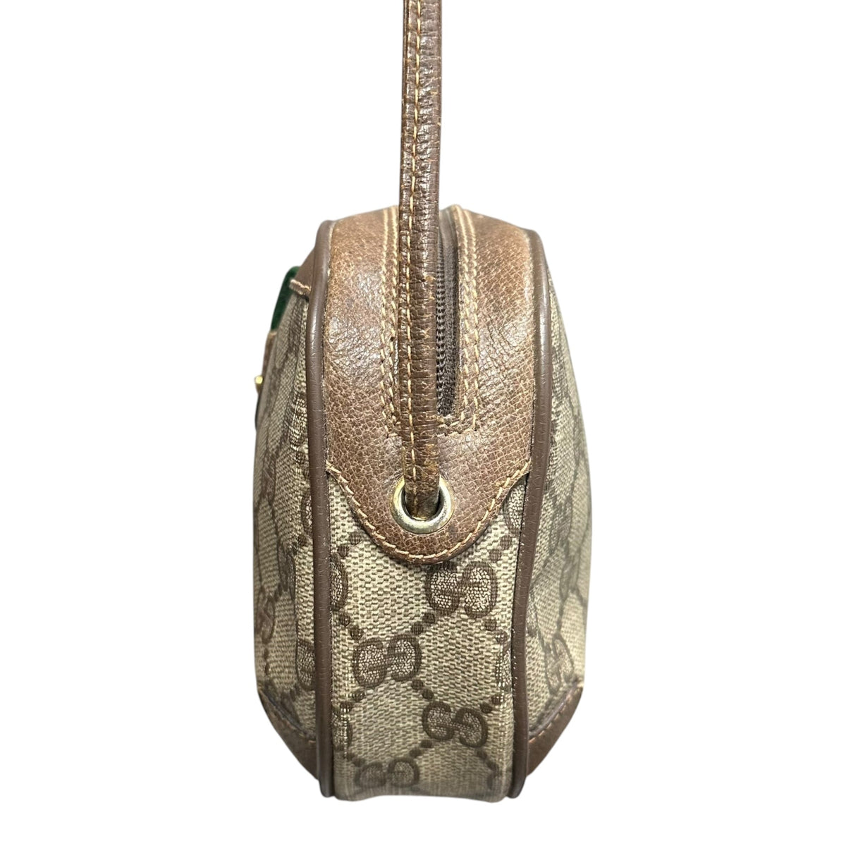 GUCCI Vintage GG Plus Sherry Line Leather Bag