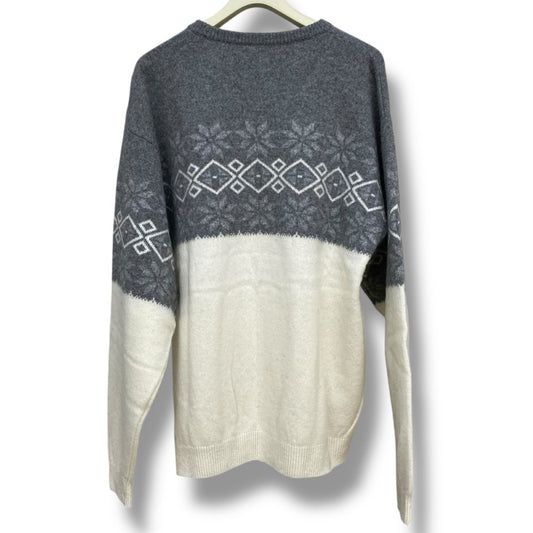 SEQUEL 23AW Nordic Crew Neck Bicolor Knit Gray Size XL