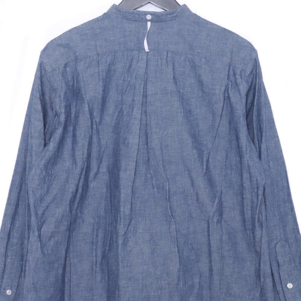 SUS-SOUS Chambray Band Collar Button Up Shirt Blue Size 5