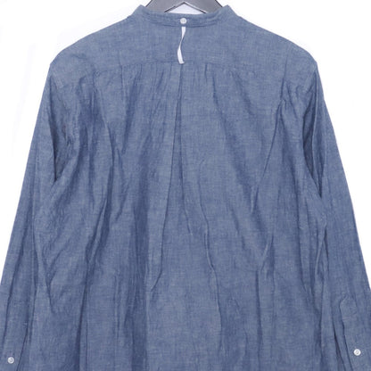 SUS-SOUS Chambray Band Collar Button Up Shirt Blue Size 5