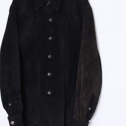 BILL WALL LEATHER Custom Leather Shirt Jacket Black