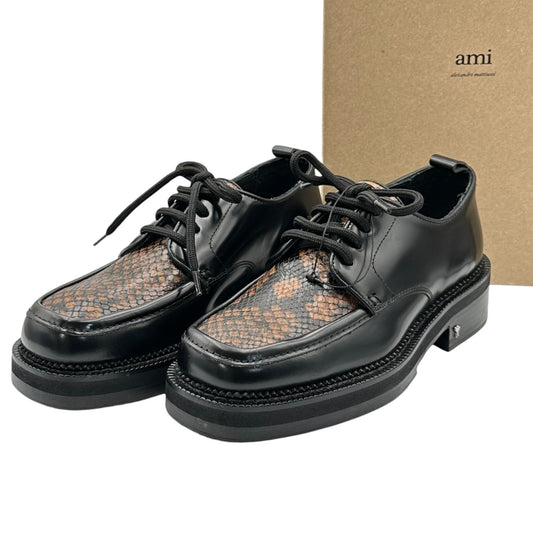 AMI PARIS Python Accent Square-Toe Sneakers Size EU 40
