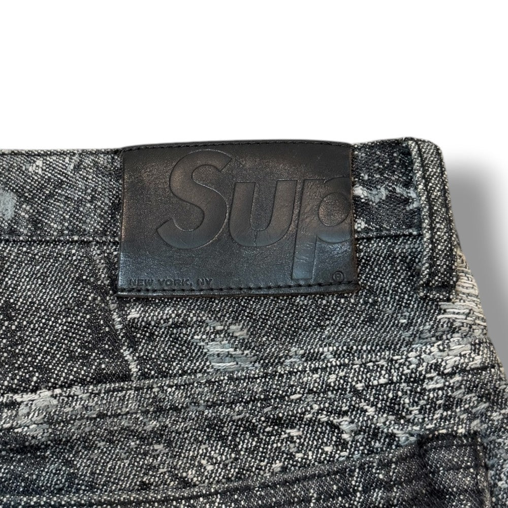 SUPREME 23SS Archive Denim Jacquard Jeans Black Size 32