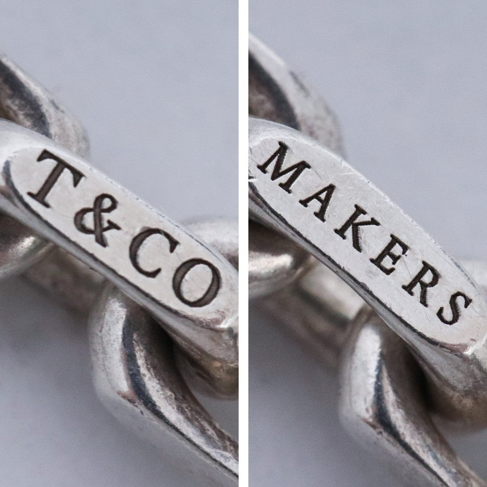 TIFFANY&CO. 1837 Makers Chain Necklace Silver Gold Size 62CM