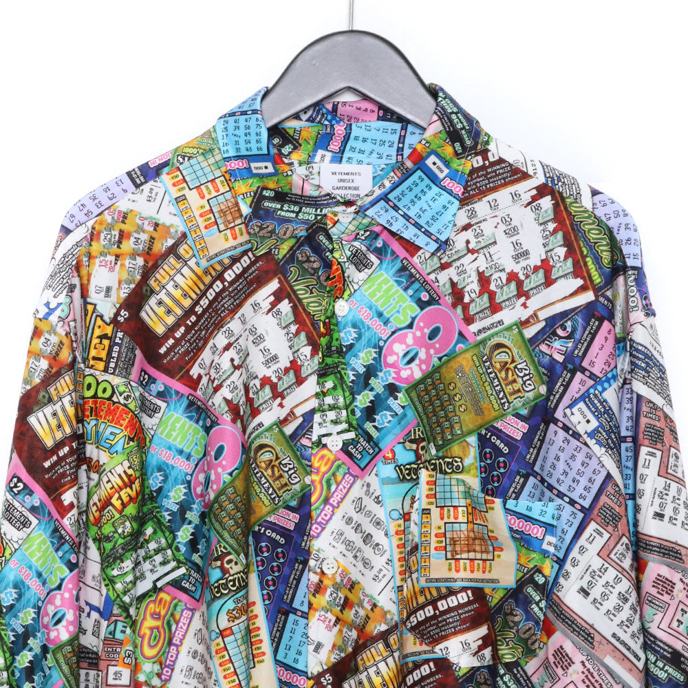 VETEMENTS 22AW Lottery Fluid Jersey Shirt Multi Size S