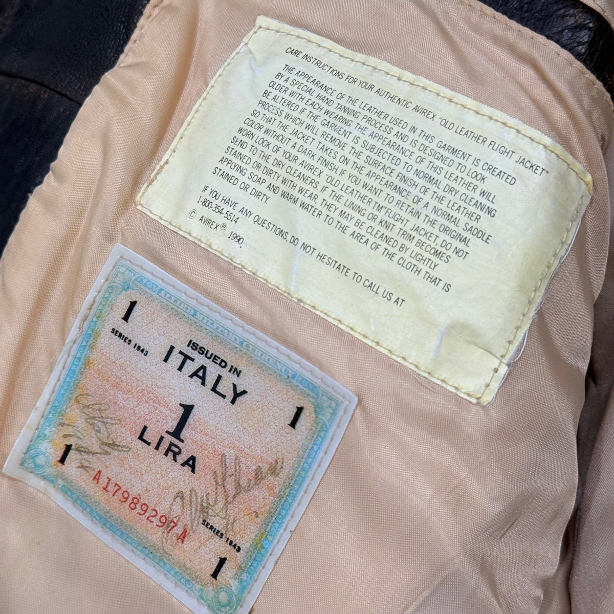 AVIREX G-1 Flight Leather Jacket Patches Brown Size S
