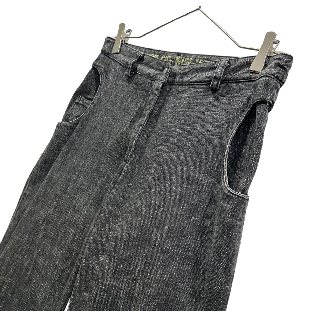 MM6 03SS Circular Pocket Wide Flare Pants Black Size 42