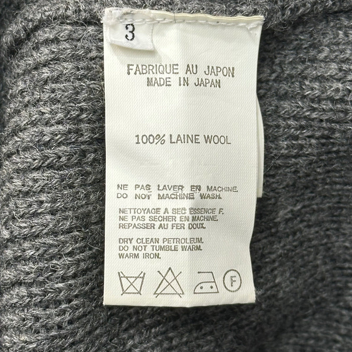 Y's for men 90s Wool Button Cardigan Gray Size 3