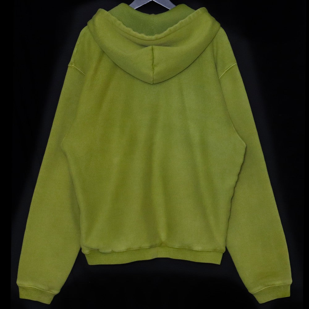 STUSSY Waffle Lined Full Zip Hoodie Green Size L