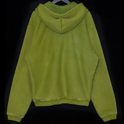 STUSSY Waffle Lined Full Zip Hoodie Green Size L