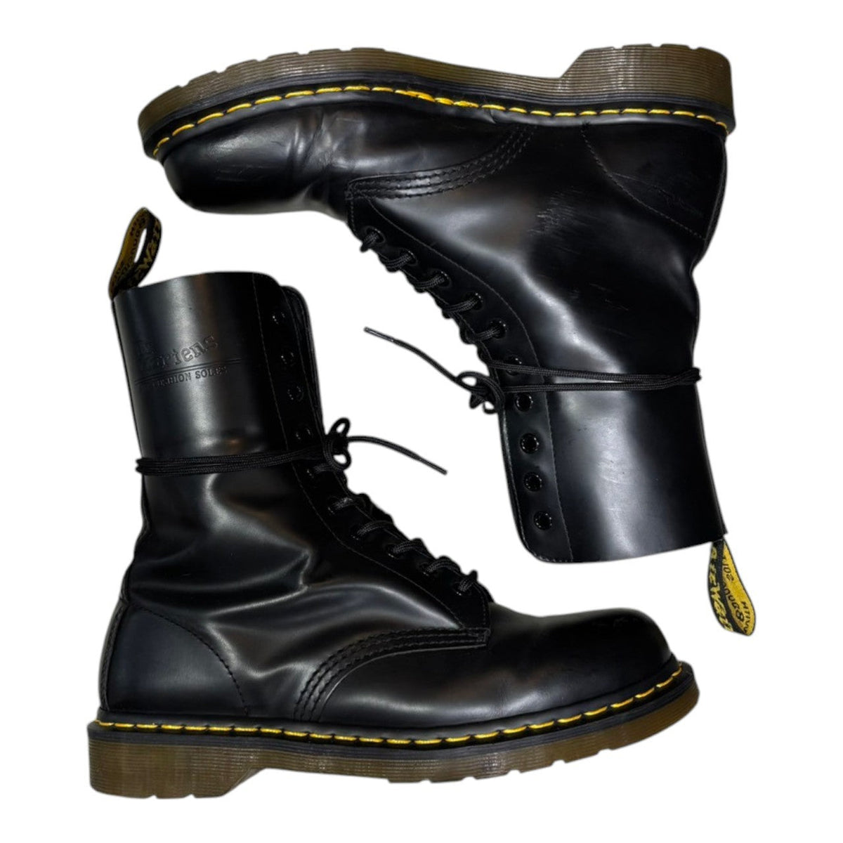 DR.MARTENS 10-Eyelet Leather Boots Black Size 26.5cm