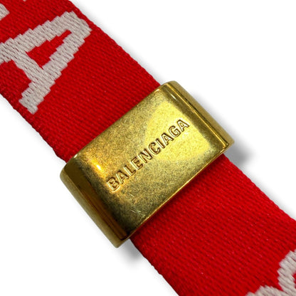 Balenciaga Brand Logo Bracelet Red Size F