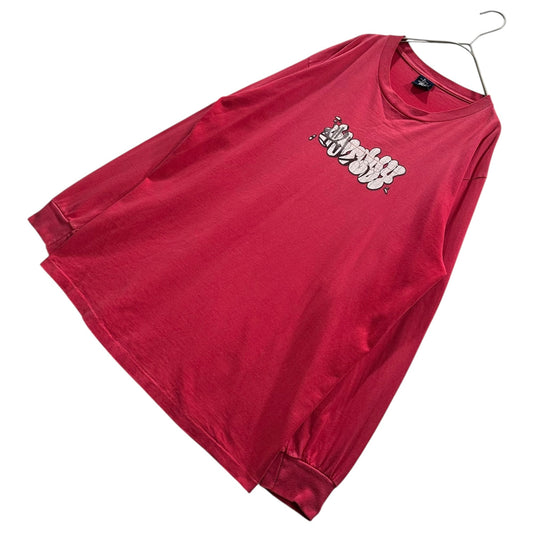 STUSSY 90s USA Made Graphic T-Shirt Red Size L