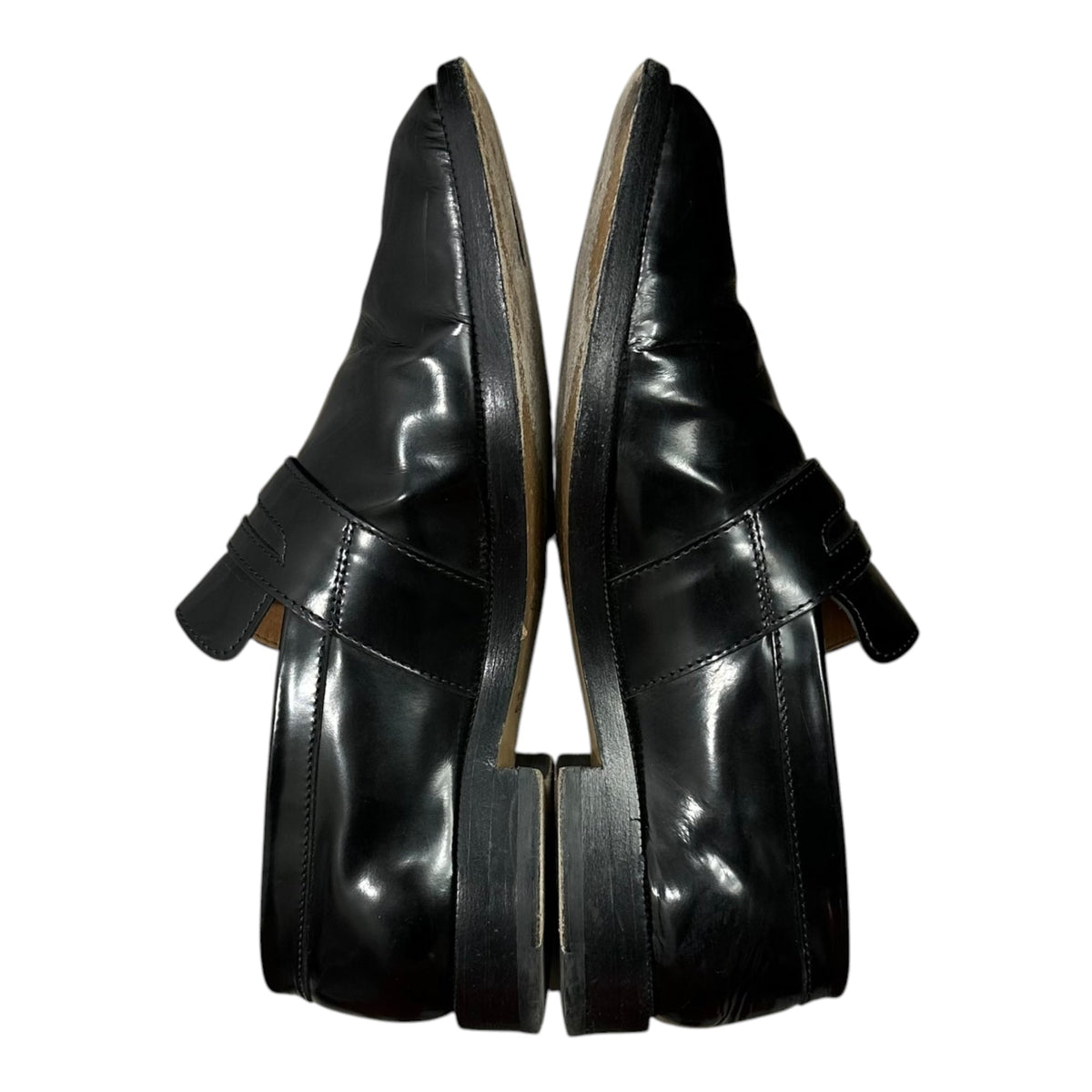 MAISON MARGIELA Tabi Coin High-Shine Leather Loafers Size 38