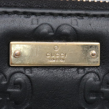 Gucci Guccissima Logo Plate Zip-Around Wallet Black Size F