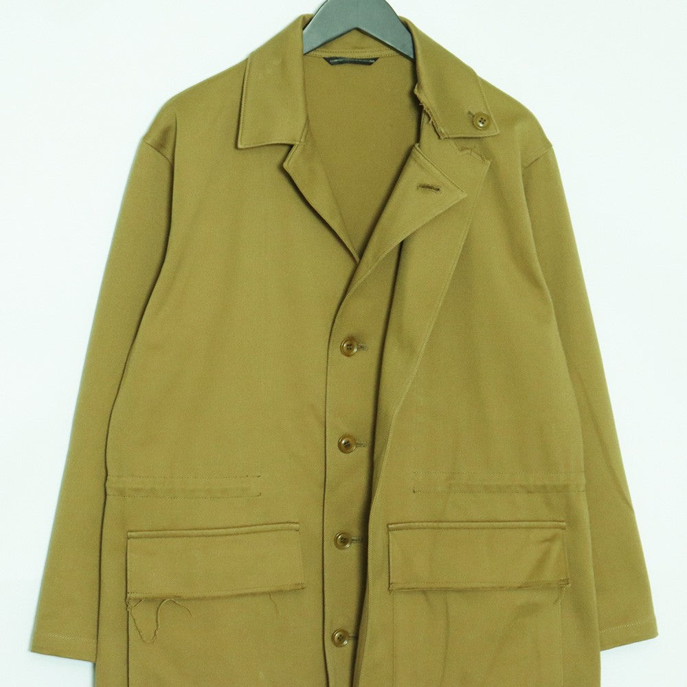 Y'S Layered Collar Cotton Blouson Khaki Size 1