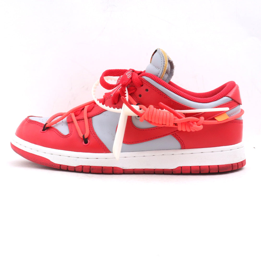 NIKE x OFF-WHITE 19AW Dunk Low LTHR Sneakers Red Size 26.5cm