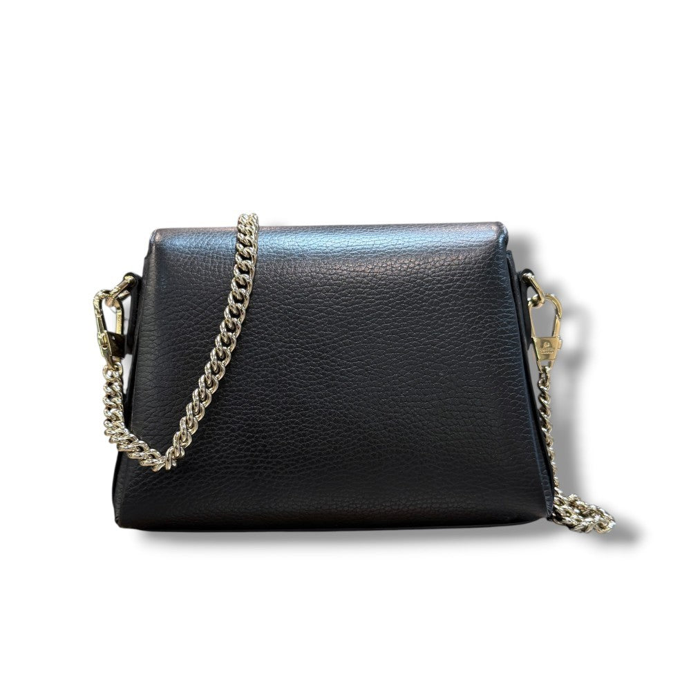 GUCCI Interlocking Chain Leather Shoulder Bag Black Size F