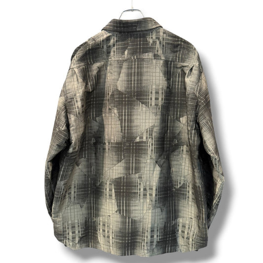 NAPE Broken Check Shirt Jacket Gray Black Size 3