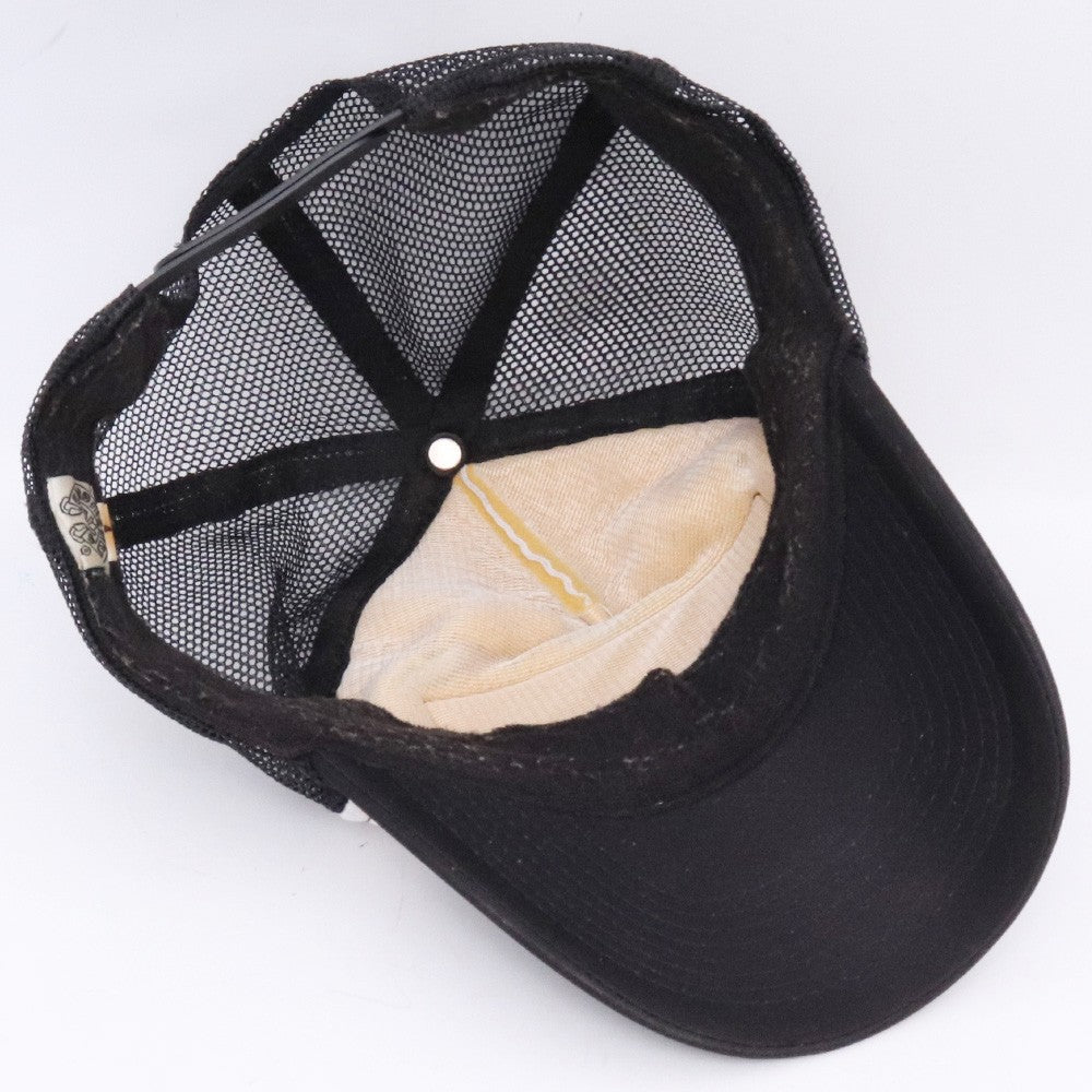 CHROME HEARTS OLD FUCK Trucker Cap Black White Size 4