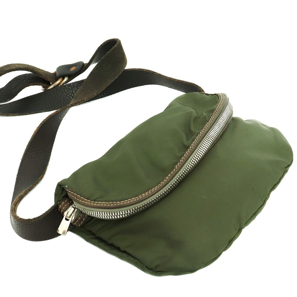 GUIDI Nylon & Leather Shoulder Bag Khaki Size F