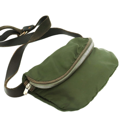GUIDI Nylon & Leather Shoulder Bag Khaki Size F