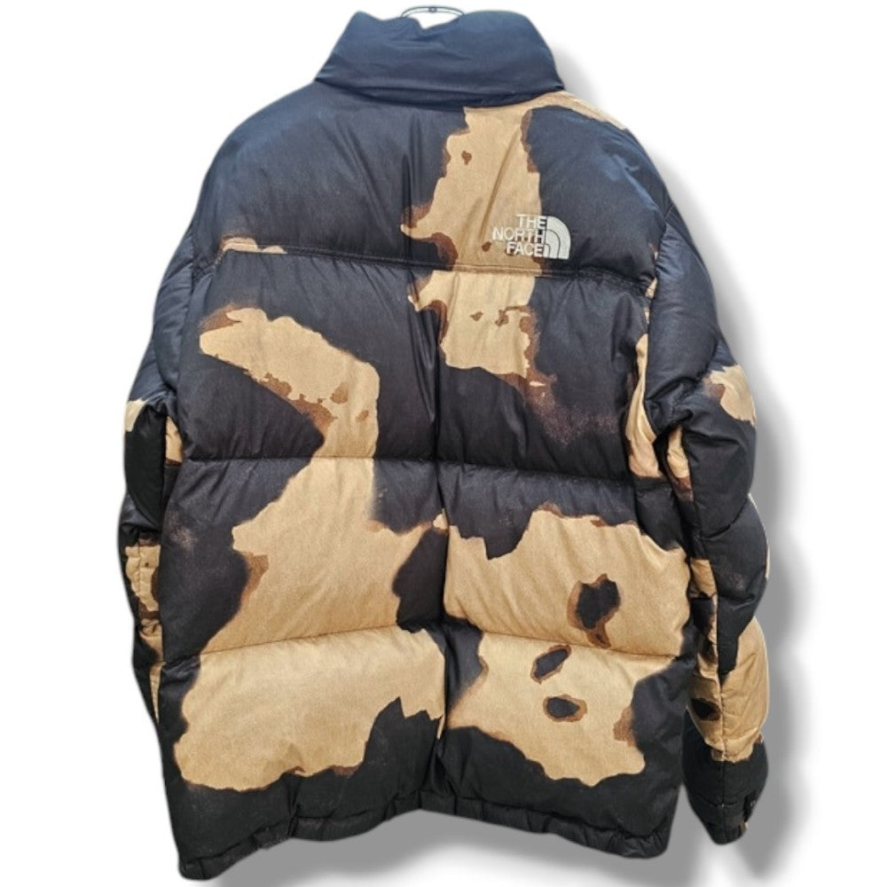 Supreme x TNF Bleached Denim Print Nuptse Jacket Size L