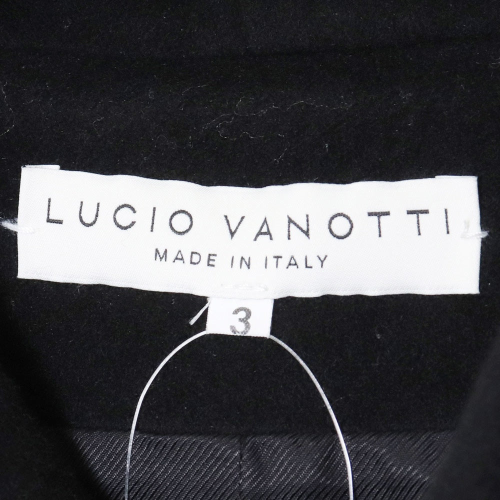 LUCIO VANOTTI Black Wool Cashmere Dolman Sleeve Coat Size 3