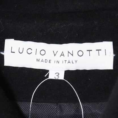 LUCIO VANOTTI Black Wool Cashmere Dolman Sleeve Coat Size 3