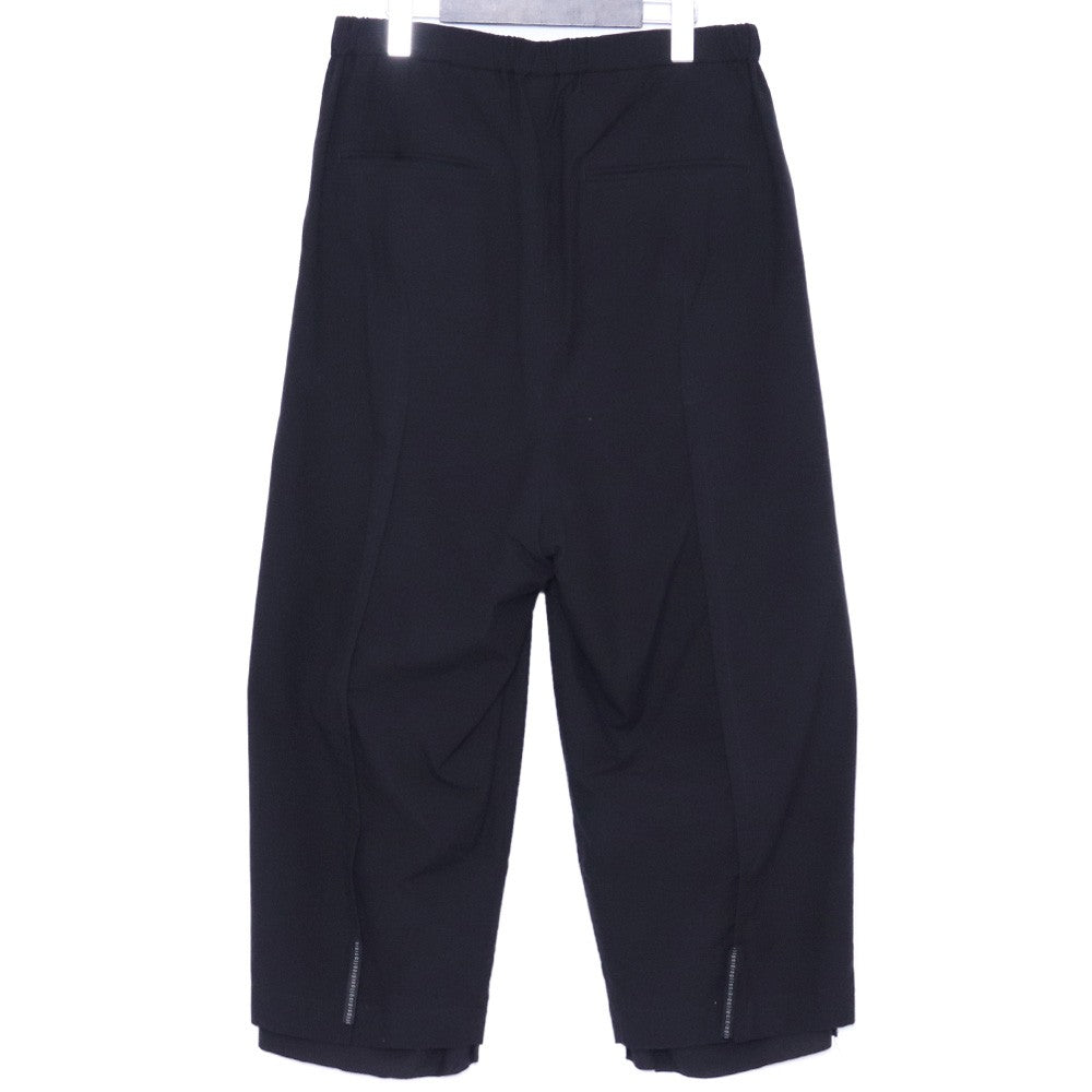 ISO Wide Cropped Pants Silk Cotton Black Size 1