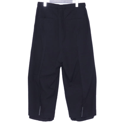 ISO Wide Cropped Pants Silk Cotton Black Size 1