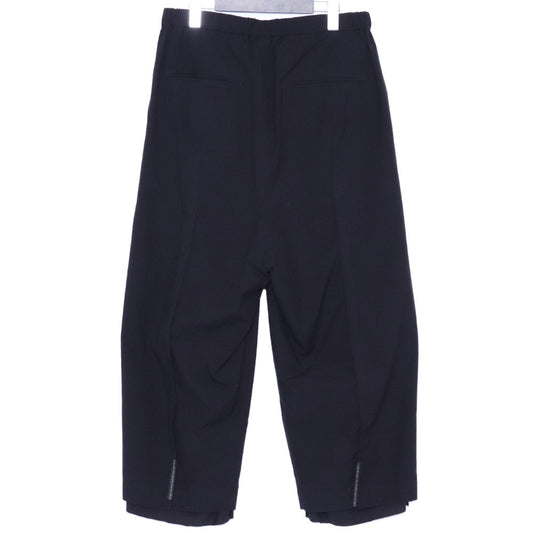 ISO Wide Cropped Pants Silk Cotton Black Size 1